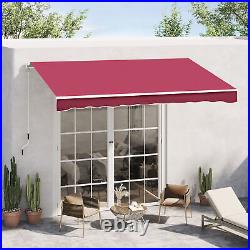 10' x 8' Manual Retractable Awning Sun Shade Shelter for Patio Deck Porch Window
