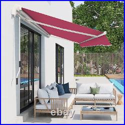 10' x 8' Manual Retractable Awning Sun Shade Shelter for Patio Deck Porch Window