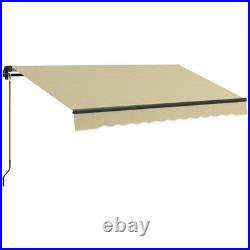 10' x 8' Patio Retractable Awning Sunshade Shelter, Beige