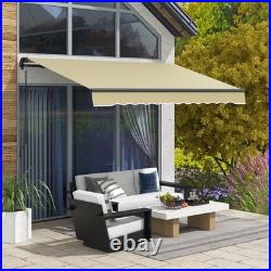 10' x 8' Patio Retractable Awning Sunshade Shelter, Beige