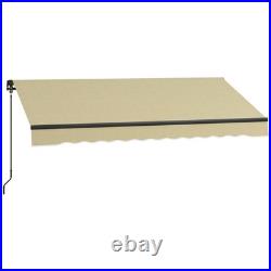 10' x 8' Patio Retractable Awning Sunshade Shelter, Beige