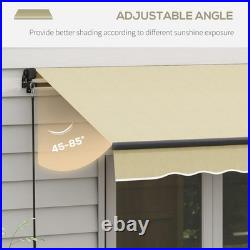 10' x 8' Patio Retractable Awning Sunshade Shelter, Beige