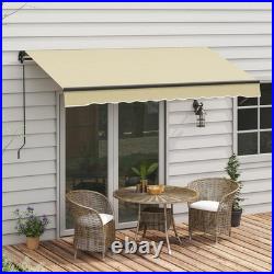 10' x 8' Patio Retractable Awning Sunshade Shelter, Beige