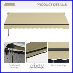 10' x 8' Patio Retractable Awning Sunshade Shelter, Beige
