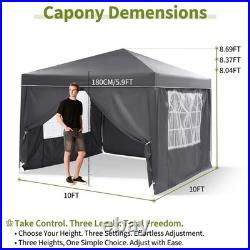 10'x10' 10'x20' Pop Up Canopy Tent, Outdoor Party Tent Gazebo with 4 Sidewalls