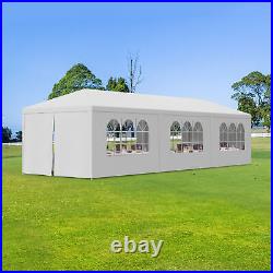 10'x10'/20'/30 Outdoor Gazebo Wedding Party Tent White Canopy With Sidewalls