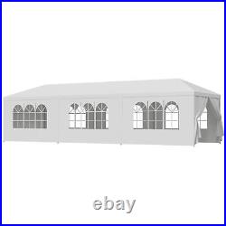 10'x10'/20'/30' Outdoor Gazebo White Canopy Party Wedding Tent with Sidewalls