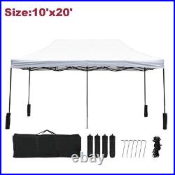 10'x10'/20' Pop UP Wedding Party Tent Heavy Duty Waterproof Garage Canopy with Bag