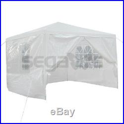 10'x10' Canopy Party Tent Outdoor Wedding Cater Gazebo With 4 Side Walls White