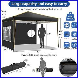 10'x10' Commercial Pop UP Canopy Party Tent Folding Waterproof Gazebo Heavy Duty