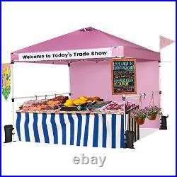 10'x10' Commercial Pop-up Canopy Tent Sidewall Folding Market Patio Pink