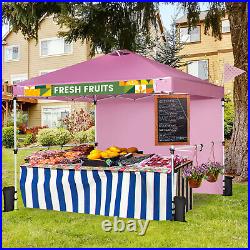 10'x10' Commercial Pop-up Canopy Tent Sidewall Folding Market Patio Pink