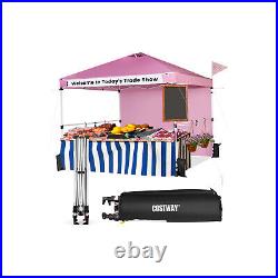 10'x10' Commercial Pop-up Canopy Tent Sidewall Folding Market Patio Pink