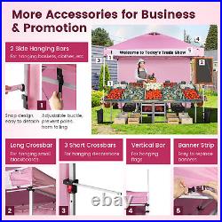 10'x10' Commercial Pop-up Canopy Tent Sidewall Folding Market Patio Pink