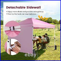 10'x10' Commercial Pop-up Canopy Tent Sidewall Folding Market Patio Pink