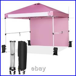 10'x10' Commercial Pop-up Canopy Tent Sidewall Folding Market Patio Pink