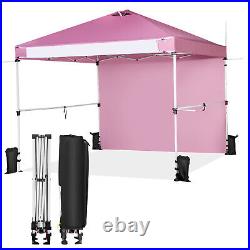 10'x10' Commercial Pop-up Canopy Tent Sidewall Folding Market Patio Pink