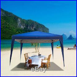 10'x10' EZ POP-UP Party Wedding Tent Folding Gazebo Beach Canopy Blue Garden New