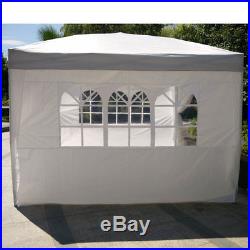 10'x10'EZ Pop UP Wedding Party Tent Folding Gazebo Home WithSIDES & Carry Bag