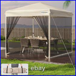 10'x10' EZ Pop Up Backyard Canopy Outdoor Gazebo Tent with Netting Roller Bag