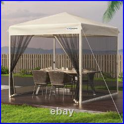 10'x10' EZ Pop Up Backyard Canopy Outdoor Gazebo Tent with Netting Roller Bag