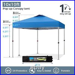 10'x10' EZ Pop Up Gazebo Canopy Outdoor Wedding Party Tent with Storage Bag Blue