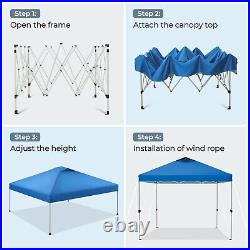 10'x10' EZ Pop Up Gazebo Canopy Outdoor Wedding Party Tent with Storage Bag Blue