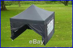 10'x10' Enclosed Pop Up Canopy Party Folding Tent Gazebo Black E Model