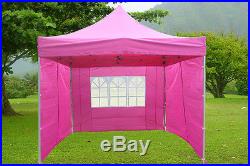 10'x10' Enclosed Pop Up Canopy Party Folding Tent Gazebo Pink E Model