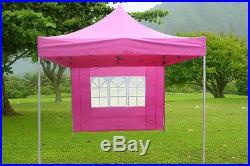 10'x10' Enclosed Pop Up Canopy Party Folding Tent Gazebo Pink E Model