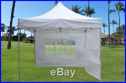10'x10' Enclosed Pop Up Canopy Party Folding Tent Gazebo White E Model