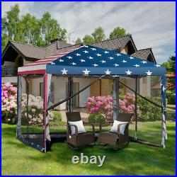 10'x10' Fodable Pop Up Tent Gazebo Canopy Shade Space Mesh Sidewall WithCarry Bag