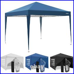 10'x10' Folding Gazebo Pop Up Canopy Heavy Duty Commercial Tent with 4 Sidewalls