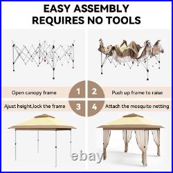 10'x10' Gazebo Outdoor Pop up Canopy Tent with Curtains and Mosquito Netting