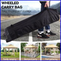 10'x10' Gazebo Outdoor Pop up Canopy Tent with Curtains and Mosquito Netting