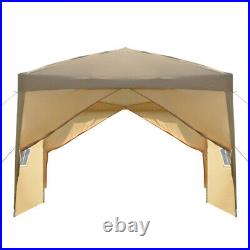 10'x10' Heavy Duty Canopy Folding Wedding Party Tent Gazebo with 4 Side Walls