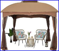 10' x10' Outdoor Canopy Shelter Patio Gazebo Tent with Mosquito Netting Sidewall