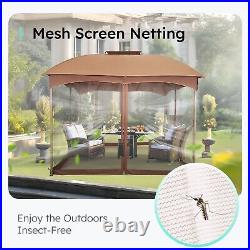 10' x10' Outdoor Canopy Shelter Patio Gazebo Tent with Mosquito Netting Sidewall