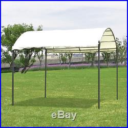 10'x10' Outdoor Canopy Tent Garage Gazebo Shelter Awning Arch Style Beige Cover