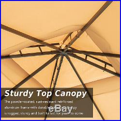 10'x10' Outdoor Garden Gazebo Patio Canopy Sun Shelter Aluminum 2-Tier Mesh