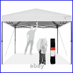 10'x10' Outdoor Instant WHITE Pop up Canopy Tent Gazebo With Wheeled Bag Carrier