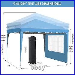 10'x10' Outdoor Party Pop-Up Canopy Tent with 4 Removable Sidewalls & Wheel Bag