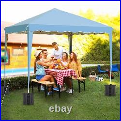 10'x10' Outdoor Party Pop-Up Canopy Tent with 4 Removable Sidewalls & Wheel Bag