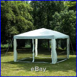 10'x10' Patio Gazebo Outdoor Canopy Pop Up Wedding Party Tent with Mosquito Net