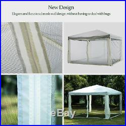 10'x10' Patio Gazebo Outdoor Canopy Pop Up Wedding Party Tent with Mosquito Net