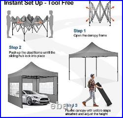 10'x10' Pop Up Canopy Commercial Heavy Duty Tent Outdoor Garden Party Gazebo