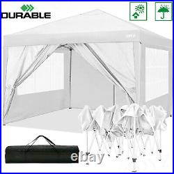10'x10' Pop Up Canopy Gazebo Wedding Party Folding Awnings/Tent with 4 Sidewalls