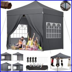 10'x10' Pop Up Canopy Heavy Duty Waterproof UPF 50+ Party Tent with 4 Sidewalls