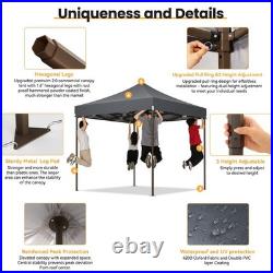 10'x10' Pop Up Canopy Heavy Duty Waterproof UPF 50+ Party Tent with 4 Sidewalls