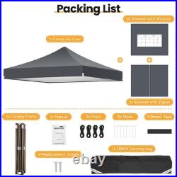 10'x10' Pop Up Canopy Heavy Duty Waterproof UPF 50+ Party Tent with 4 Sidewalls